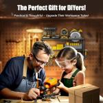 Spampur Power Tool Organizer Wall Mount with Charging Station, 8 Slots for Cordless Drill Hanger Storage, Tool Battery Holde with 4 Outlet Power Strip, Drill Holder Heavy Duty Garage Organizers