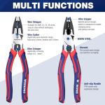 WORKPRO 6-in-1 Linesman Pliers with Wire Cutter and Stripper, 8 Inch Multipurpose Combination Pliers, Premium CRV Steel Hand Tool Plier for Twisting Cutting Wires and Clamping Screws