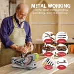 Mini Belt Sander, 7 Adjustable Speed Electric Knife Sharpener, 15 Degree Belt Grinder, Power Belt Sander for Metal Working and Woodworking