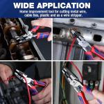 WORKPRO 6-in-1 Linesman Pliers with Wire Cutter and Stripper, 8 Inch Multipurpose Combination Pliers, Premium CRV Steel Hand Tool Plier for Twisting Cutting Wires and Clamping Screws