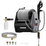 Giraffe Tools Grandfalls Retractable Wall Mount Pressure Washer Plus, Max 2900PSI 2.2 GPM, Electric Power Washer with 100ft Pressure Hose for Car/Patios, Automatic Rewind, Dark Silver