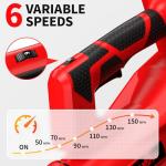 FULLYEA Cordless Leaf Blower, 6 Speed Modes, 500 CFM/150 MPH Leaf Blower Cordless with 3 Tubes & 2x4.0Ah Batteries, Battery Powered Leaf Blowers for Patio, Yard, Sidewalk, Garage Cleaning, Lawn Care