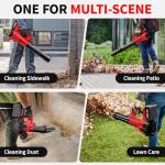 FULLYEA Cordless Leaf Blower, 6 Speed Modes, 500 CFM/150 MPH Leaf Blower Cordless with 3 Tubes & 2x4.0Ah Batteries, Battery Powered Leaf Blowers for Patio, Yard, Sidewalk, Garage Cleaning, Lawn Care