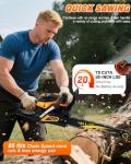 WTHW 63CC Gas Powered Chainsaw 20 Inch, 2-Cycle Engine with 2 Chains & Bars, Heavy Duty Gas Chain Saw for Tree Felling, Logging, and Firewood Cutting (WTH985)