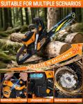 WTHW 63CC Gas Powered Chainsaw 20 Inch, 2-Cycle Engine with 2 Chains & Bars, Heavy Duty Gas Chain Saw for Tree Felling, Logging, and Firewood Cutting (WTH985)