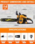WTHW 63CC Gas Powered Chainsaw 20 Inch, 2-Cycle Engine with 2 Chains & Bars, Heavy Duty Gas Chain Saw for Tree Felling, Logging, and Firewood Cutting (WTH985)