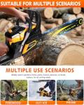 WTHW 63CC Gas Powered Chainsaw 20 Inch, 2-Cycle Engine with 2 Chains & Bars, Heavy Duty Gas Chain Saw for Tree Felling, Logging, and Firewood Cutting (WTH985)