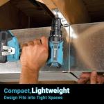 21V Power Drill Cordless, Bamse Electric Drill Set with 2.0Ah Battery Charger, 3/8”Keyless Chuck, 2 Variable Speed, 18+1 Torque, 20pcs Driver Bits and Belt Hook for DIY Projects, Blue