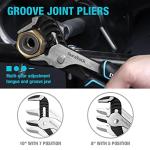 DURATECH 7-Piece Pliers Set with Rolling Pouch, Premium Cr-Ni Construction (10", 8" Groove Joint Pliers, 8", 6" Long Needle Nose, 8" Linesman, 6" Slip Joint, 6" Diagonal) for Basic Repair