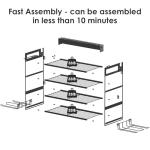 CCCEI Garage Tools Storage with Charging Station. Power Tool Battery Organizer Utility Shelf with Power Strip. 4 Drills Holder Wall Mount Rack, Black 4 Layer.