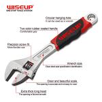 WISEUP Adjustable Wrench 8 Inch Professional Cr-V Forged With Anti-Slip Grip Wrenches Set Small Crescent Style Hand tools