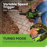Greenworks 60V (610 CFM / 130 MPH) Cordless Leaf Blower, High Power, Lightweight & Quiet Operation for Wet Leaves, Driveways and Dense Gravel, Includes 2.5Ah Battery & 5A Rapid Charger