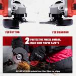 DCK Angle Grinder, 4-1/2-Inch, 6.7Amp Cut off Tool Grinder, 11,800 RPM with 2 Safety Guards, 6-Piece Discs (2 Cutting/2 Grinding/2 Flap Discs), Professional Angle Grinder for Metal, Wood (KSM09-115S）