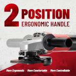 DCK Angle Grinder, 4-1/2-Inch, 6.7Amp Cut off Tool Grinder, 11,800 RPM with 2 Safety Guards, 6-Piece Discs (2 Cutting/2 Grinding/2 Flap Discs), Professional Angle Grinder for Metal, Wood (KSM09-115S）