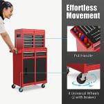 Goplus Tool Chest, 5-Drawer Rolling Tool Storage Cabinet with Detachable Top Tool Box, Liner, Universal Lockable Wheels, Adjustable Shelf, Locking Mechanism, Metal Tool Cart for Garage Workshop