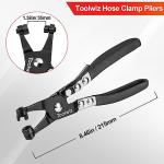 Hose Clamp Pliers Heavy Duty Hose Clamp Tool with Locking Device and Non-Slip Handle Removal and Installation Tool for Ring-Type and Flat-Band Hose Clamps (Black)