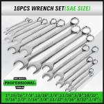 SWANLAKE 32-Piece Combination Wrench Set, SAE and Metric, 1/4"-1" & 7mm-22mm, 12 Point, Chrome Vanadium Steel