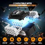 Cordless Angle Grinder Compatible for Dewalt 20V Max Battery, 3 Variable Speed, Brushless Motor with LED, Power Angle Grinder Tool Stand, Flap Disc Grinding,1x 4.0Ah Battery& Fast Charger, Orange