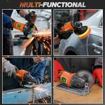 Cordless Angle Grinder Compatible for Dewalt 20V Max Battery, 3 Variable Speed, Brushless Motor with LED, Power Angle Grinder Tool Stand, Flap Disc Grinding,1x 4.0Ah Battery& Fast Charger, Orange