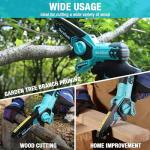 DURATECH 12V Mini Chainsaw, 6 Inch Electric Cordless Chainsaw with 2 Batteries & 2 Chains, One-Hand Operated Portable Wood Saw for Garden Tree Branch Pruning, Wood Cutting