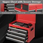 Goplus Tool Chest, 5 Drawers Rolling Tool Cabinet with Detachable Top Toolbox, Universal Lockable Wheels, Lock Bar, Protective Liner & Tool Rack, Metal Tool Storage Cart, Tool Box for Garage Workshop