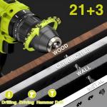 SnapFresh 20V Cordless Impact Drill-1/2" Power Drill/Driver Set,445in-lbs Torque Max,2 Variable Speeds, 43Pcs Bits w/case,2.0Ah Battery & Fast Charger Included, Power Tools