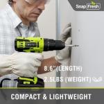 SnapFresh 20V Cordless Impact Drill-1/2" Power Drill/Driver Set,445in-lbs Torque Max,2 Variable Speeds, 43Pcs Bits w/case,2.0Ah Battery & Fast Charger Included, Power Tools