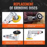 VEVOR 1/2/3 Inch Random Orbital Air Sander, High-Speed 15000RPM Mini Pneumatic Sander for Auto Body Work, 58PCS Air Powered Sander Kit with Sandpapers, Wool Pad, Wavy Sponges