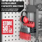 Nacial Power Tool Organizer Wall Mount, 8 Drill Holder Wall Mount with 3 Layer Cordless Drill Holder, Heavy Duty Tool Rack with 12 Hooks, Power Tool Storage for Garage Organization, Father's Day Gifts