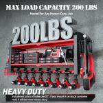 Nacial Power Tool Organizer Wall Mount, 8 Drill Holder Wall Mount with 3 Layer Cordless Drill Holder, Heavy Duty Tool Rack with 12 Hooks, Power Tool Storage for Garage Organization, Father's Day Gifts