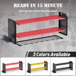 Nacial Power Tool Organizer Wall Mount, 8 Drill Holder Wall Mount with 3 Layer Cordless Drill Holder, Heavy Duty Tool Rack with 12 Hooks, Power Tool Storage for Garage Organization, Father's Day Gifts