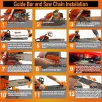 PROYAMA 62CC 2-Cycle Gas Powered Chainsaw, 22 Inch 18 Inch Handheld Cordless Petrol Chain Saw for Tree Wood Cutting