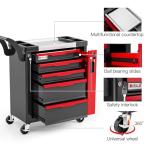 Tool Chest 5-Drawer | Rolling Tool Chest with Wheels/Side Drawer | Drawers Integrated Lockable | Tool Cart/Cabinet with Drawers for Garage Storage,Workshop | Safety Rounded Corner Anti-collision | Red