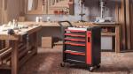 Tool Chest 5-Drawer | Rolling Tool Chest with Wheels/Side Drawer | Drawers Integrated Lockable | Tool Cart/Cabinet with Drawers for Garage Storage,Workshop | Safety Rounded Corner Anti-collision | Red