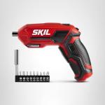 SKIL 4V Pivot Grip Rechargeable Cordless Screwdriver, Includes 9pcs Bit, 1pc Bit Holder, USB Charging Cable - SD561802