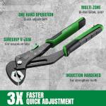SK 5-Piece Pliers Set, 8" Adjustable Joint, 8", 10" and 12" Quick Adjust V-Jaw Groove Joint, 10" Pliers Wrench, Premium CR-V Construction, with EVA Foam Tool Organizer