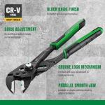 SK 5-Piece Pliers Set, 8" Adjustable Joint, 8", 10" and 12" Quick Adjust V-Jaw Groove Joint, 10" Pliers Wrench, Premium CR-V Construction, with EVA Foam Tool Organizer