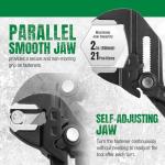 SK 5-Piece Pliers Set, 8" Adjustable Joint, 8", 10" and 12" Quick Adjust V-Jaw Groove Joint, 10" Pliers Wrench, Premium CR-V Construction, with EVA Foam Tool Organizer