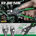 SK 5-Piece Pliers Set, 8" Adjustable Joint, 8", 10" and 12" Quick Adjust V-Jaw Groove Joint, 10" Pliers Wrench, Premium CR-V Construction, with EVA Foam Tool Organizer