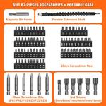 ENERTWIST 8V Cordless Electric Screwdriver, 82pcs 10Nm Max Fast Rechargeable Screwdriver Set with 1Hr Charger and Accessory Kit in Carrying Case, 21+1 Cluth, Dual Position Handle, ET-CS-8K