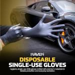 SAS Safety 66518 Raven Powder-Free Disposable Black Nitrile 7-Mil Gloves, Large, 100 Gloves by Weight