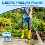 Pressure Washer Power Washers with Touch Screen, 5000PSIIMAX, High Pressure Cleaning Machine with 4 Quick Connect Nozzles and Foam Cannon for Cars Driveways Patios Fences, Blue