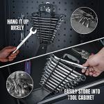 WORKPRO Mechanics Wrench Set Metric and Standard, 22PCS Complete Combination Wrenches Set. SAE 1/4" to 7/8", Metric 9mm to 19mm, Automotive Wrench Set with Rack Organizer