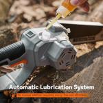 TaskStar 2-in-1 Pole Saw for Tree Trimming, 8 Inch Cordless Mini Chainsaw with Extension Pole, Brushless Motor, with 2 x 4.0 Ah Batteries & Charger, Auto Lubrication, 15 Ft Max Reach