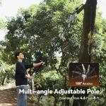 TaskStar 2-in-1 Pole Saw for Tree Trimming, 8 Inch Cordless Mini Chainsaw with Extension Pole, Brushless Motor, with 2 x 4.0 Ah Batteries & Charger, Auto Lubrication, 15 Ft Max Reach