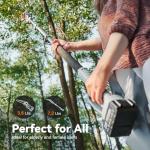 TaskStar 2-in-1 Pole Saw for Tree Trimming, 8 Inch Cordless Mini Chainsaw with Extension Pole, Brushless Motor, with 2 x 4.0 Ah Batteries & Charger, Auto Lubrication, 15 Ft Max Reach