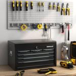 Toolsempire Tool Box, 6-Drawer Steel Tool Chest with Top Storage Automatic Lock & EVA Liner, Portable Tool Storage Organizer for Repair Shop Garage Warehouse (Black)