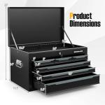 Toolsempire Tool Box, 6-Drawer Steel Tool Chest with Top Storage Automatic Lock & EVA Liner, Portable Tool Storage Organizer for Repair Shop Garage Warehouse (Black)