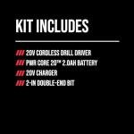 SKIL Brushless 20V 1/2" Drill Driver Kit Including 2.0 Ah Battery and Charger-DL6280B-10