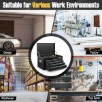 Toolsempire Tool Box, 6-Drawer Steel Tool Chest with Top Storage Automatic Lock & EVA Liner, Portable Tool Storage Organizer for Repair Shop Garage Warehouse (Black)